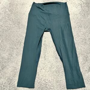 K-Deer Leggings Womens Large Athletic Athleisure Workout Cropped Green